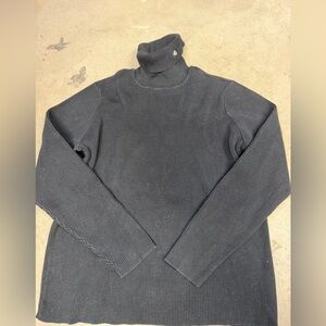 Ralph Lauren Men's Charcoal Ribbed Turtleneck Sweater